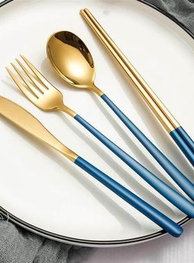 304 stainless steel knife, fork, spoon and chopsticks set st