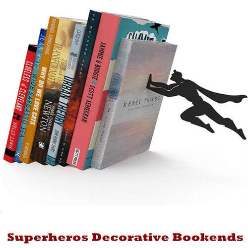 Superheros Decorative Bookends Book Stopper Metal Holders