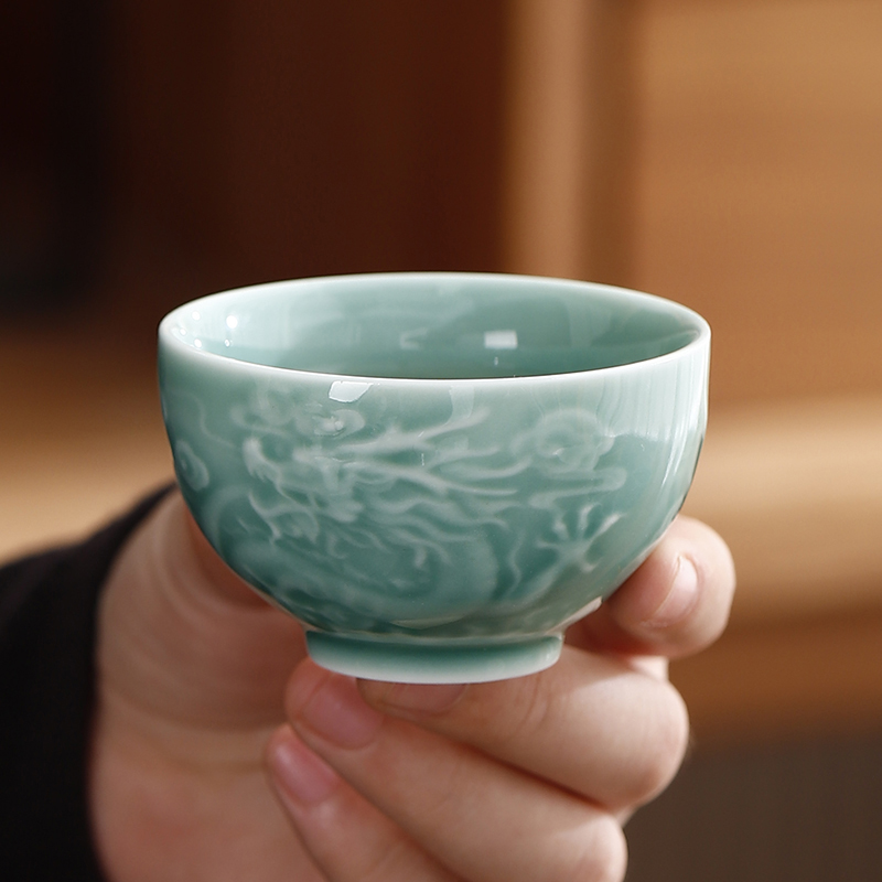 清仓仿古青花茶杯主人杯大号品茗杯子喝茶碗茶盏功夫茶具单杯陶瓷