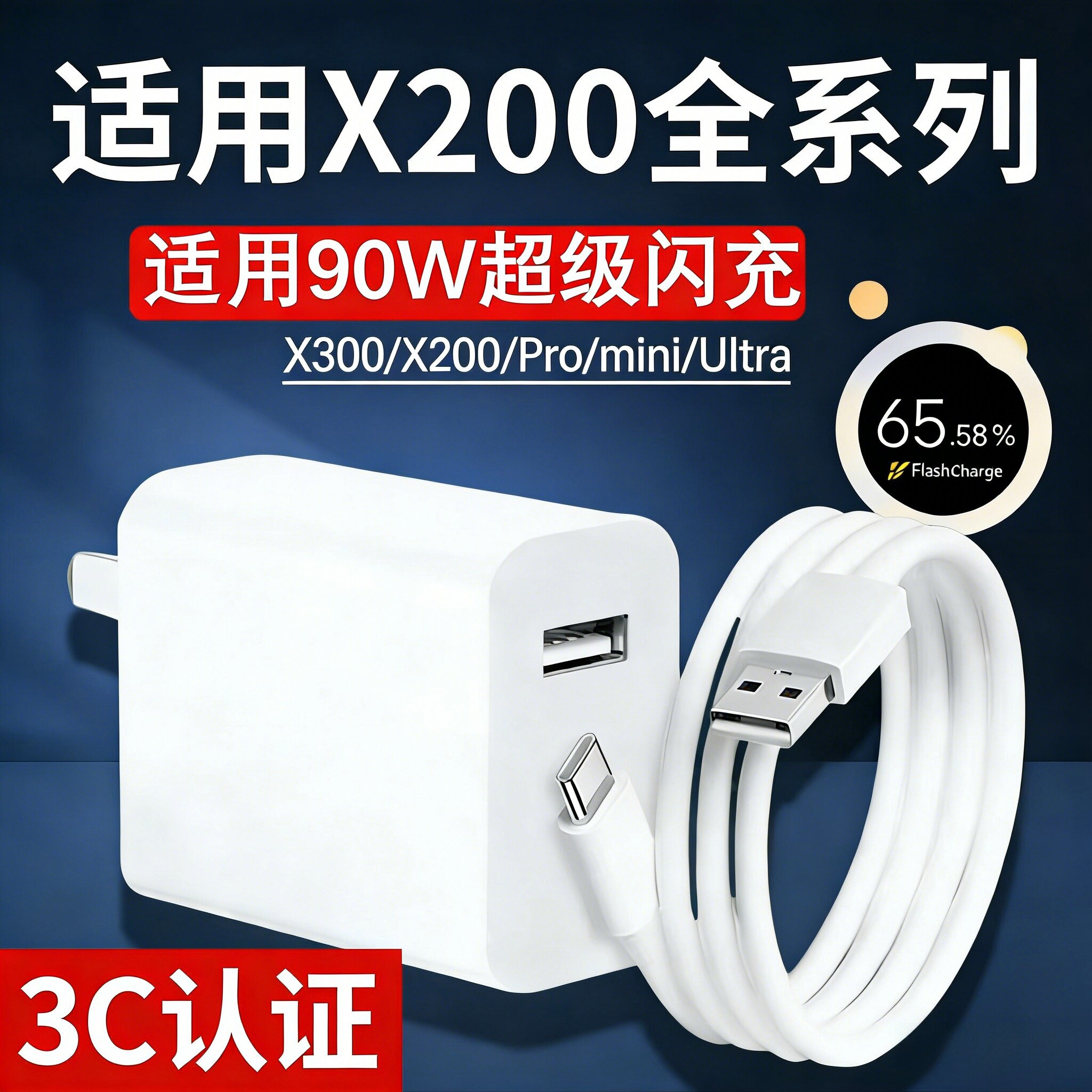适用VIVOX200充电器90W超级闪充X300数据线X200Pro手机X300s快充X200promin充电X200Ultra原2米加长套装插头,3C数码配件,手机充电器,淘宝优惠券,粉丝福利购,淘宝优惠卷