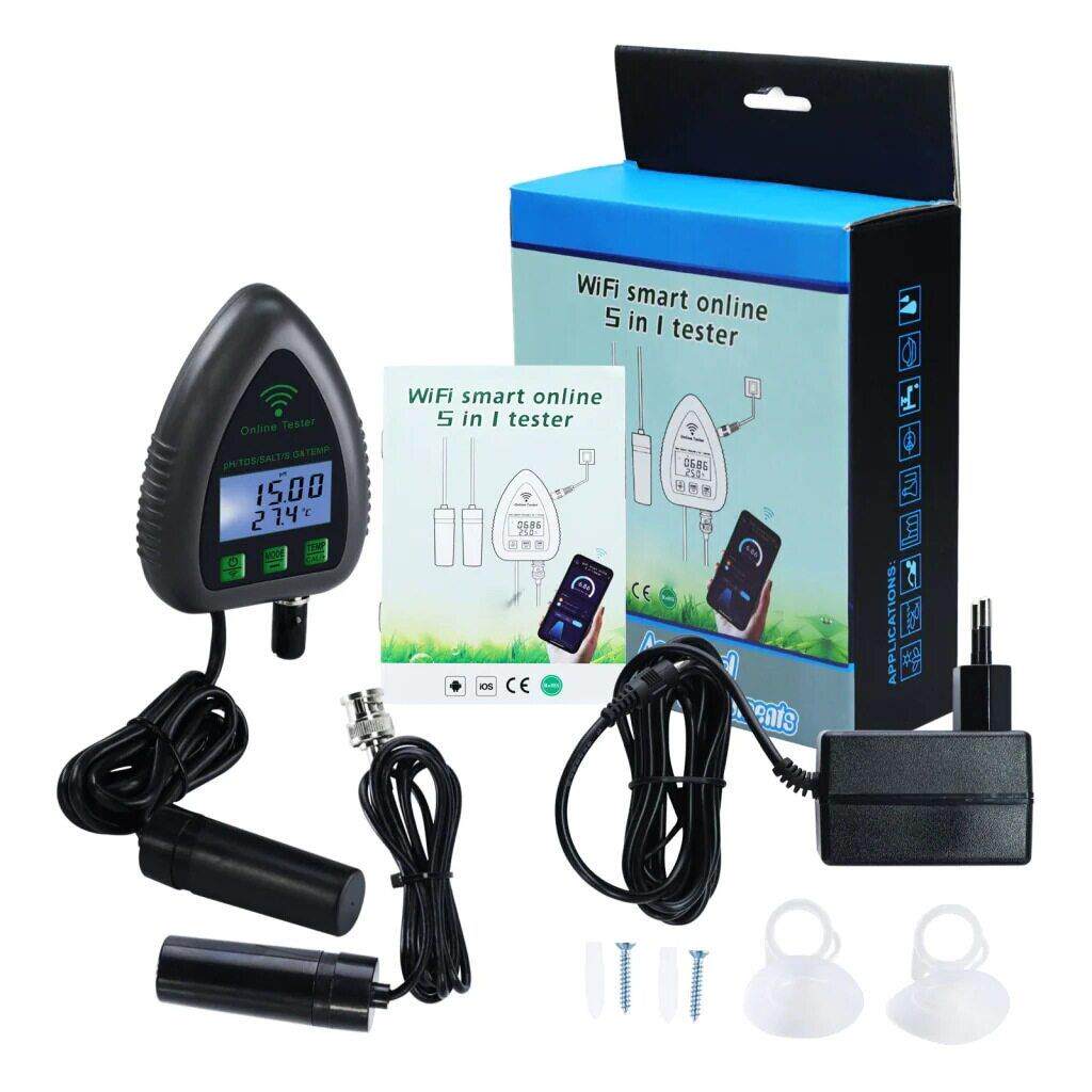 在线监测仪WIFI五合一PHTDS计水培植物测试仪手机远程监测仪