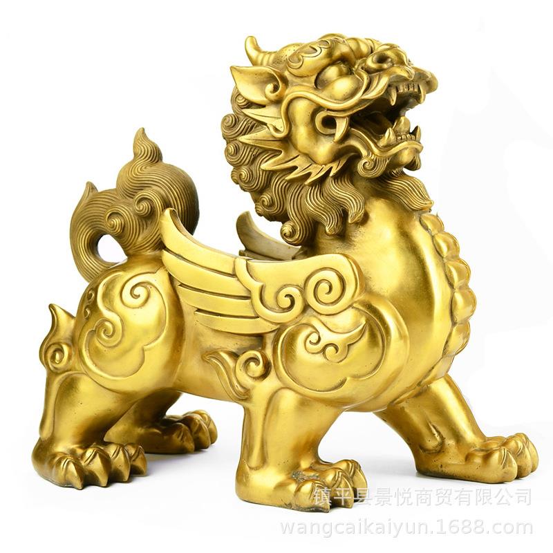 铜貔貅摆件貔貅一对黄铜貔恘办公室开业礼品客厅家居饰品