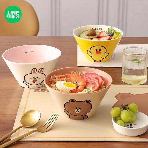 LINE FRIENDS卡通创意斗笠碗拉面碗大号宿舍高颜值餐具个性沙拉碗