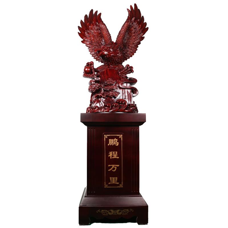 雅信工艺大号雄鹰摆件仿木树脂办公室酒店大堂装饰开业乔迁礼品