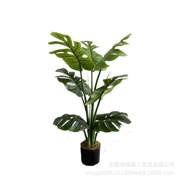 仿真绿植龟背竹盆栽龟背叶旅人蕉室内装饰假树北欧假绿植落地盆栽