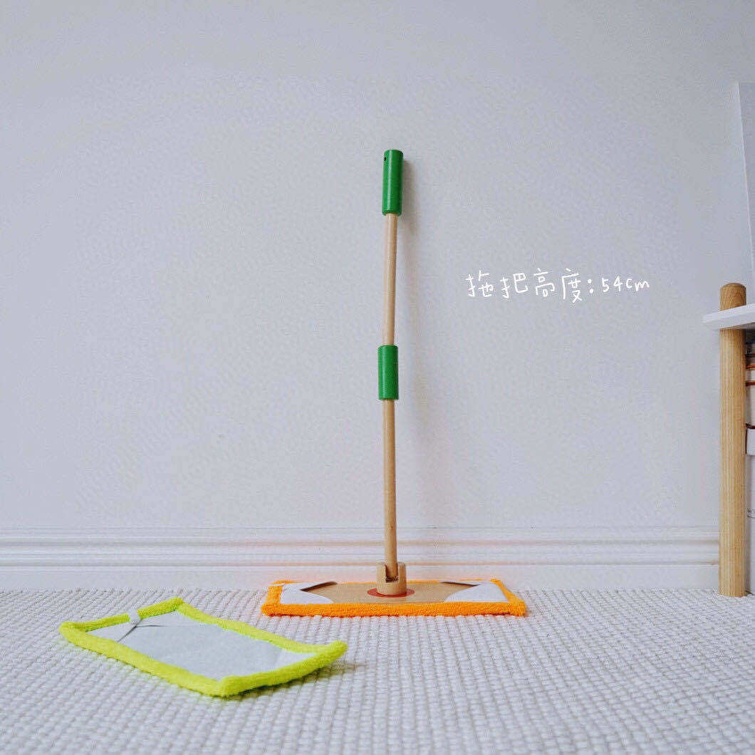 新品 儿童木制过家家玩具清洁韩国打扫卫生地拖把仿真宝宝工具套