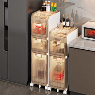 新品 轻奢卫生间夹缝收纳柜洗手间置物架家用肥西马桶窄缝抽屉式