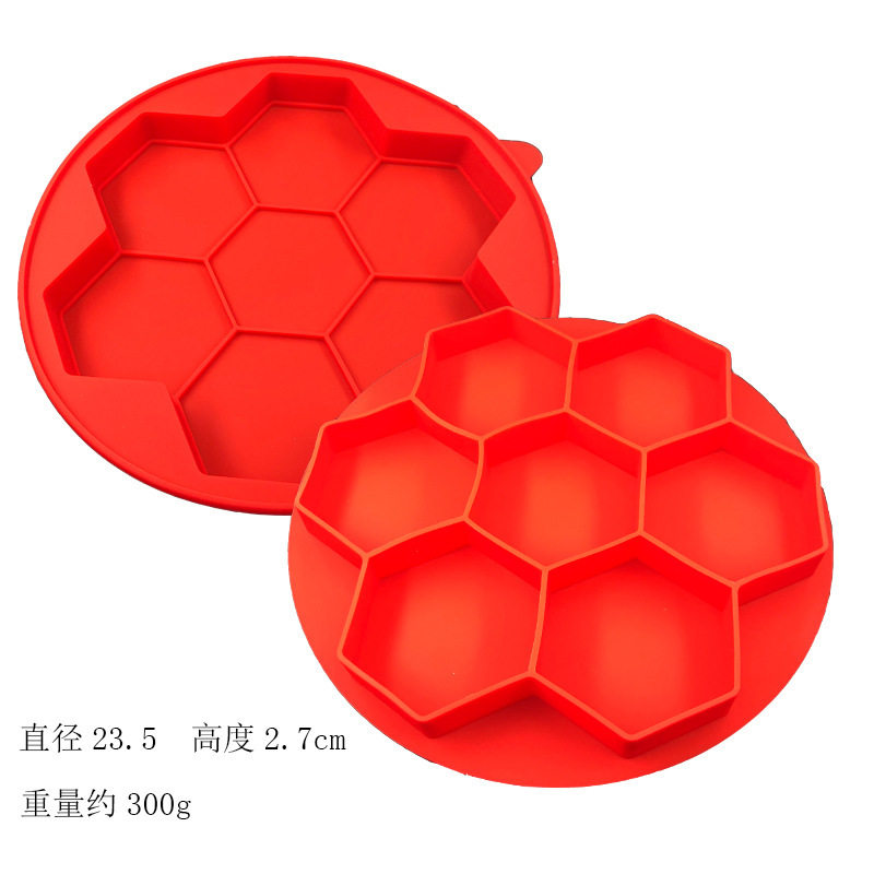 优选新款DIY汉堡磨具 7孔硅胶肉饼模具 饼干膜烘焙工具长方形蛋糕
