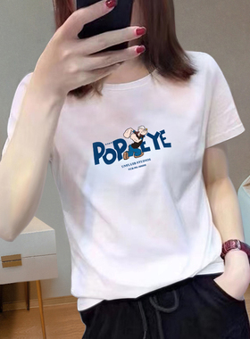 2026年新款夏季女装短袖T恤女宽松显瘦白色宽松洋气上衣isn潮