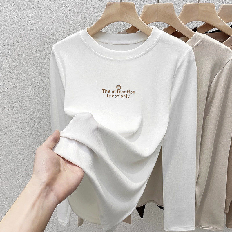 别致正肩长袖t恤女春秋季纯棉时尚内搭打底衫修身短款美式上衣,女装/女士精品,真丝上装,淘宝优惠券,粉丝福利购,淘宝优惠卷