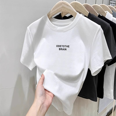 短袖t恤女纯棉小个子短款上衣