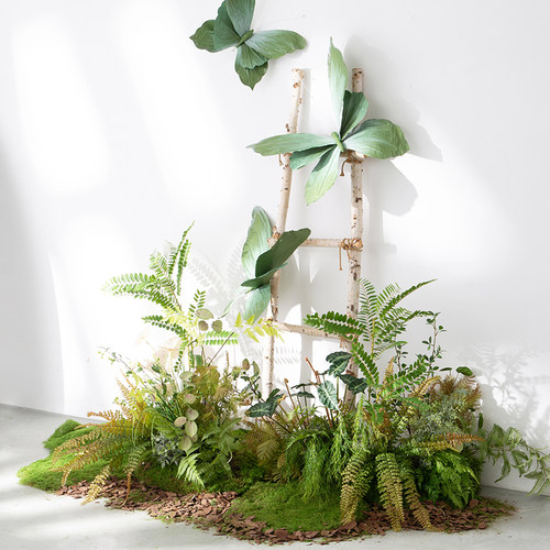 野花仿真丛林绿植造景蝴蝶软装
