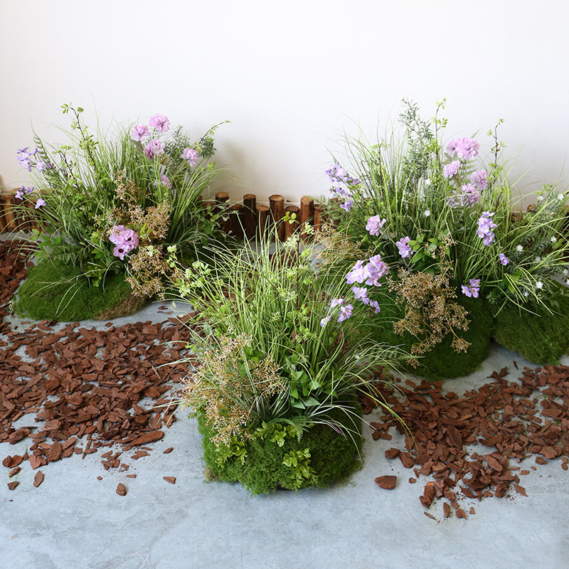 仿真花丛摆件植物造景室内庭院仿生花软装微景观遮挡假苔藓草堆