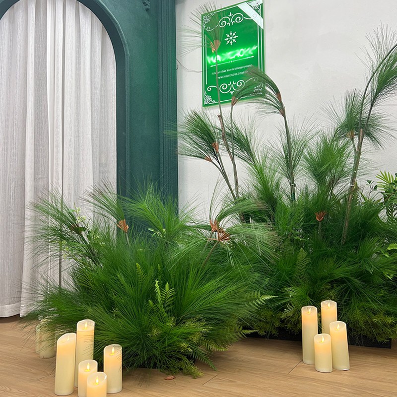 仿生植物花艺网红拍照区布置餐厅假绿植直播间服装摄影植被道具