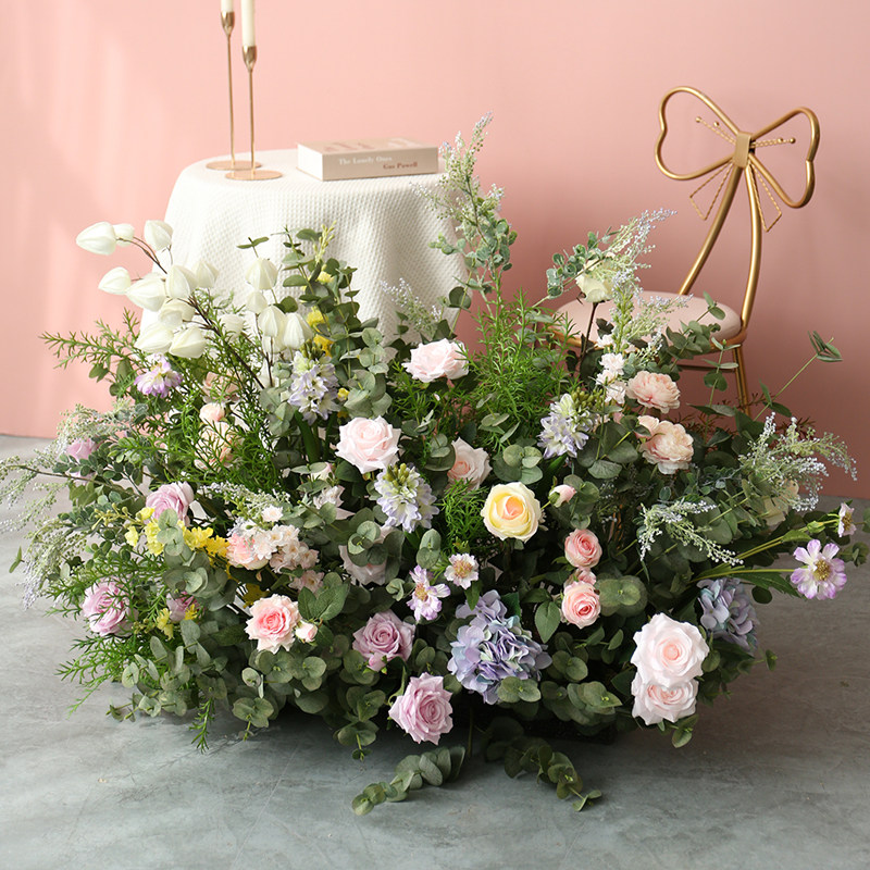 仿真花丛插花摆件出橱窗酒店餐厅装饰假花堆墙角花槽软装造景绿植