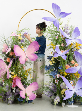 野花仿真蝴蝶花艺装饰橱窗摆花