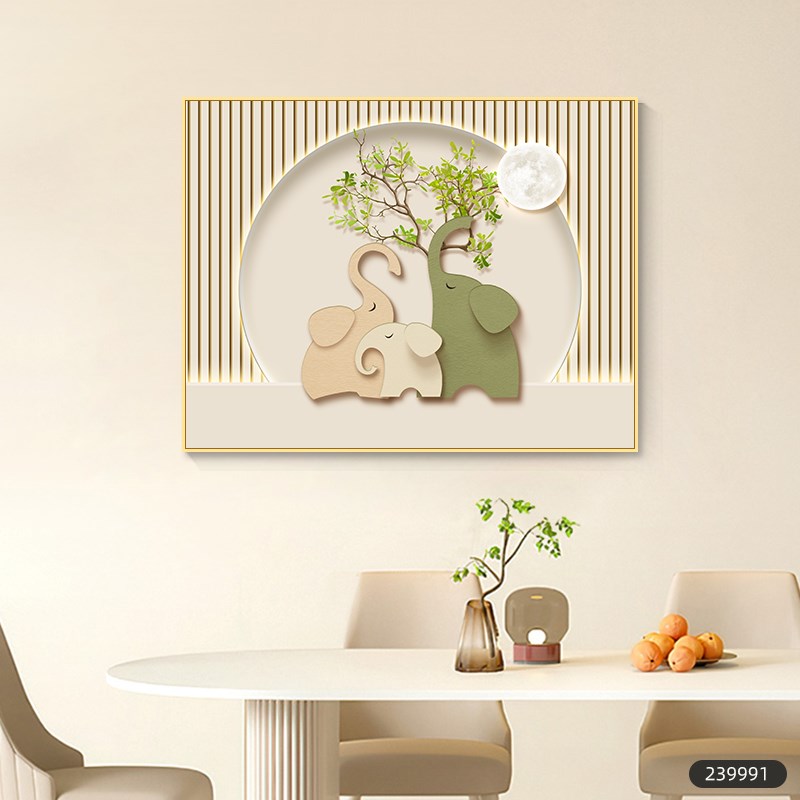 电表箱装饰画大象现代简约免打孔强弱电箱电盒子遮挡总闸开关遮丑