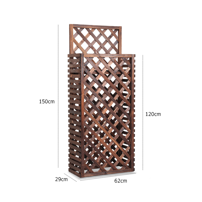 厂家直销实木材质碳化工艺空调外机美化架防腐木栅栏花架