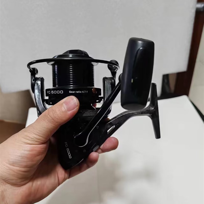 进口轴承碳素鱼轮全金属海竿超大远投斜口纺车轮船钓轻体渔轮线轮