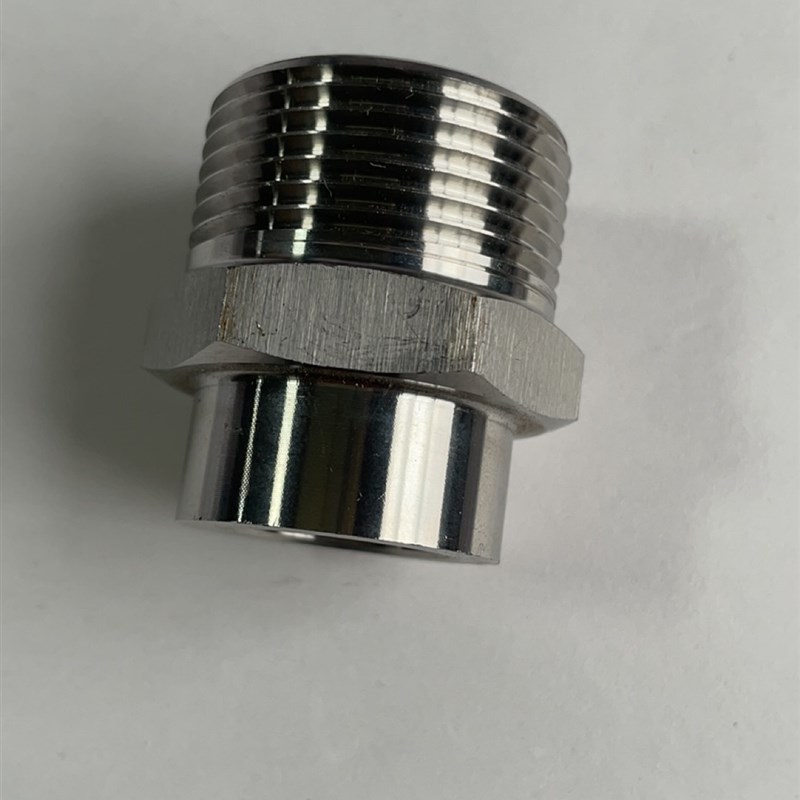 公制 单头不锈钢焊接外丝/波纹管接头/压力表表座/对焊直通活接头