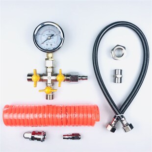 查漏水四通打压表压力表测漏水水管地暖暖气四通阀门试压表