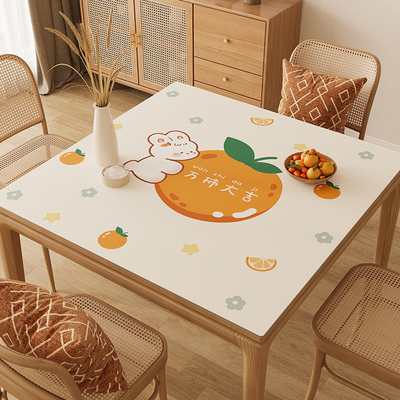 方桌桌垫正方形防水防油免洗防烫餐桌F桌布加厚硅胶茶几桌面保护