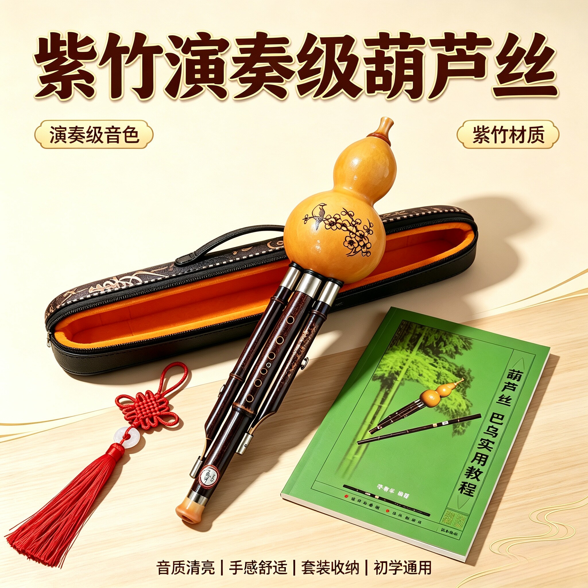 云南梁河傣家古音葫芦丝小学生专用c调降b调七孔初学中者入门乐器