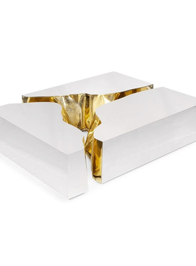 意式轻奢Bocadolobo不锈钢异形茶几设计师客厅别墅组合裂纹茶桌子