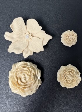 【泡芙花束】洞洞鞋配饰装饰配件鞋花适配于洞洞鞋鞋花奶油白鞋花