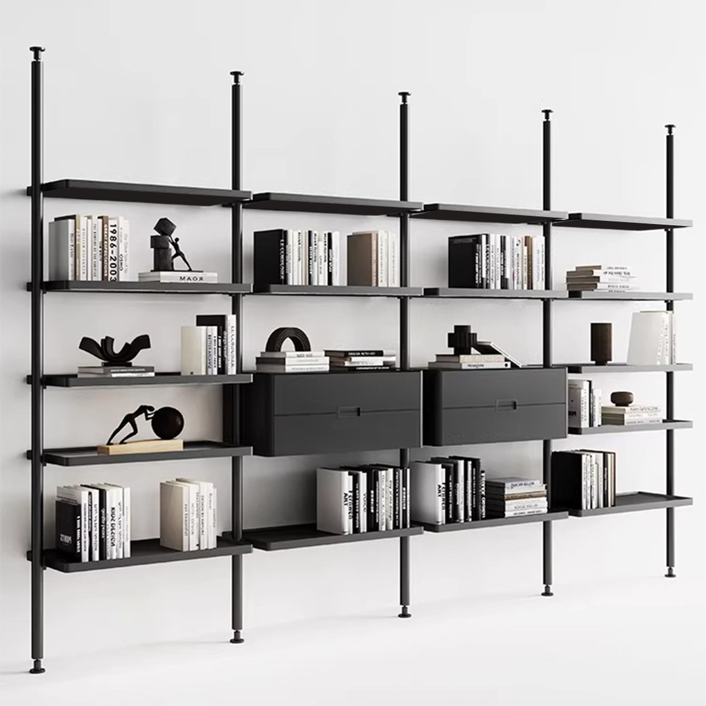 意式极简实木书架设计师落地客厅顶天立地置物架展示钢制挂墙书柜,住宅家具,书架,淘宝优惠券,粉丝福利购,淘宝优惠卷