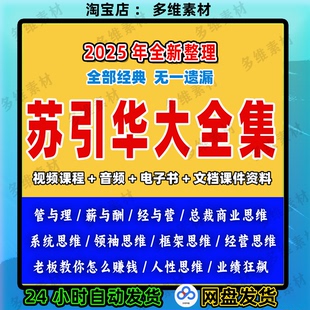 2025苏引华新总裁商业思维全集大脑银行企业管理培训思维视频课程