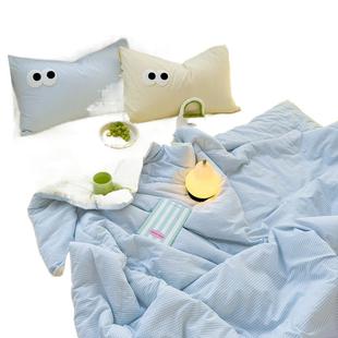 宿舍床上三件套夏凉被水洗棉夏空调被子可机洗薄款夏季单人春秋芯