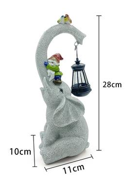 大象精灵树脂工艺品摆饰户外太阳能家居庭院花园雕像装饰大象摆件