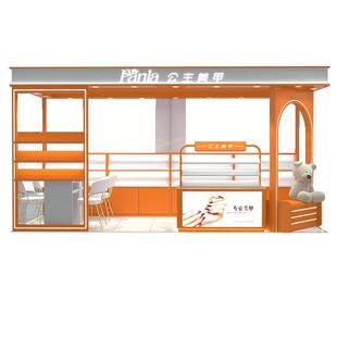 定制商场多经点位穿戴甲展示柜中岛过道美甲美睫陈列烤漆展柜货柜