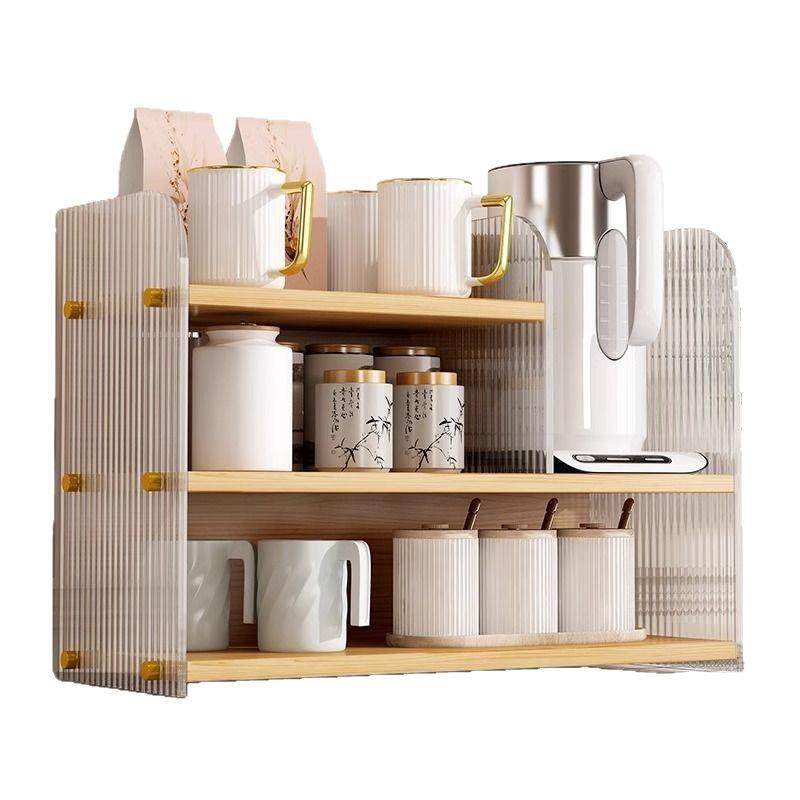 桌面置物架亚克力餐桌多层收纳整理架家用桌上茶水吧放水杯架子