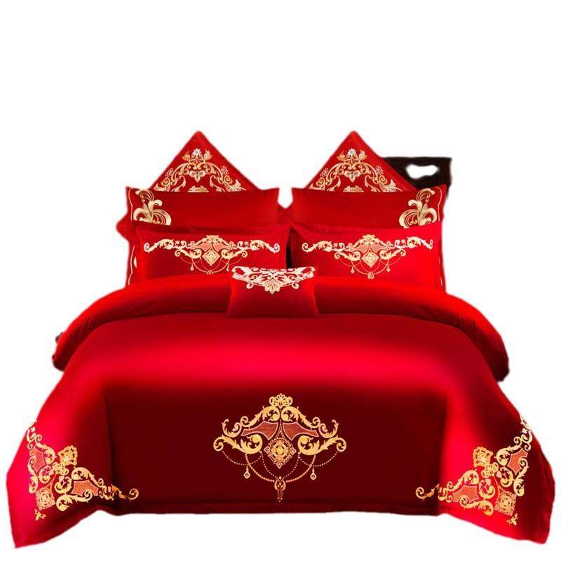 婚庆四件套结婚大红色婚房龙凤刺绣婚床新婚喜被子绣花床品床裙款,床上用品,婚庆床品套件,淘宝优惠券,粉丝福利购,淘宝优惠卷