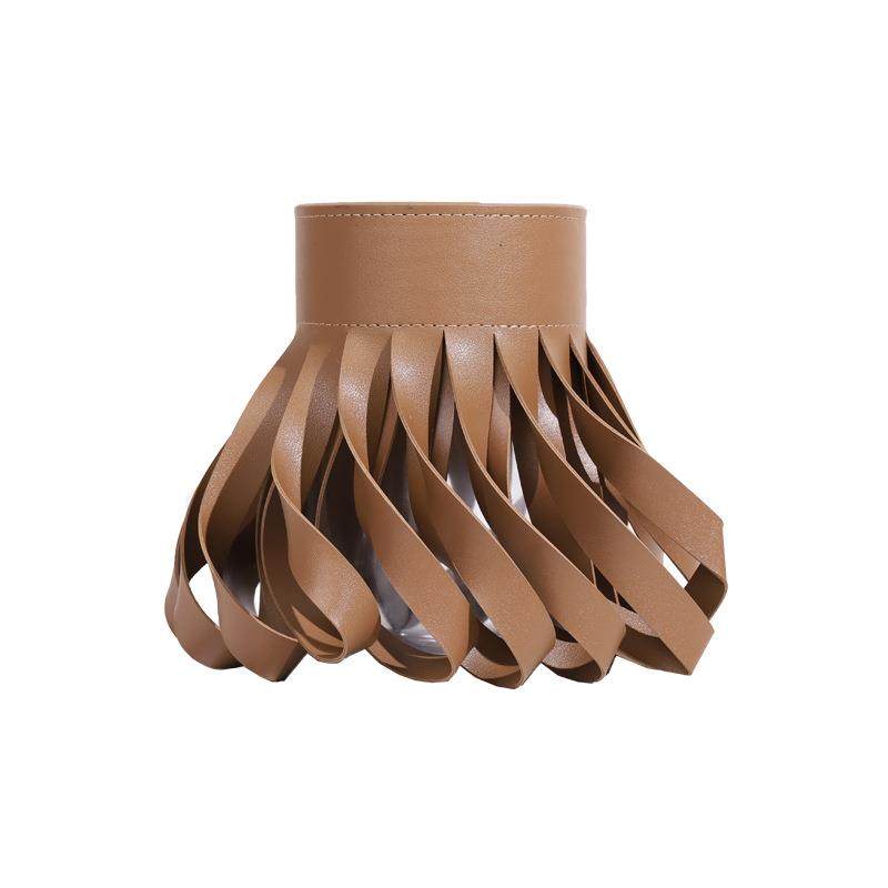 现代创意皮革玻璃花器摆件样板房民宿家居客厅电视柜玄关装饰花瓶,家居饰品,花瓶,淘宝优惠券,粉丝福利购,淘宝优惠卷