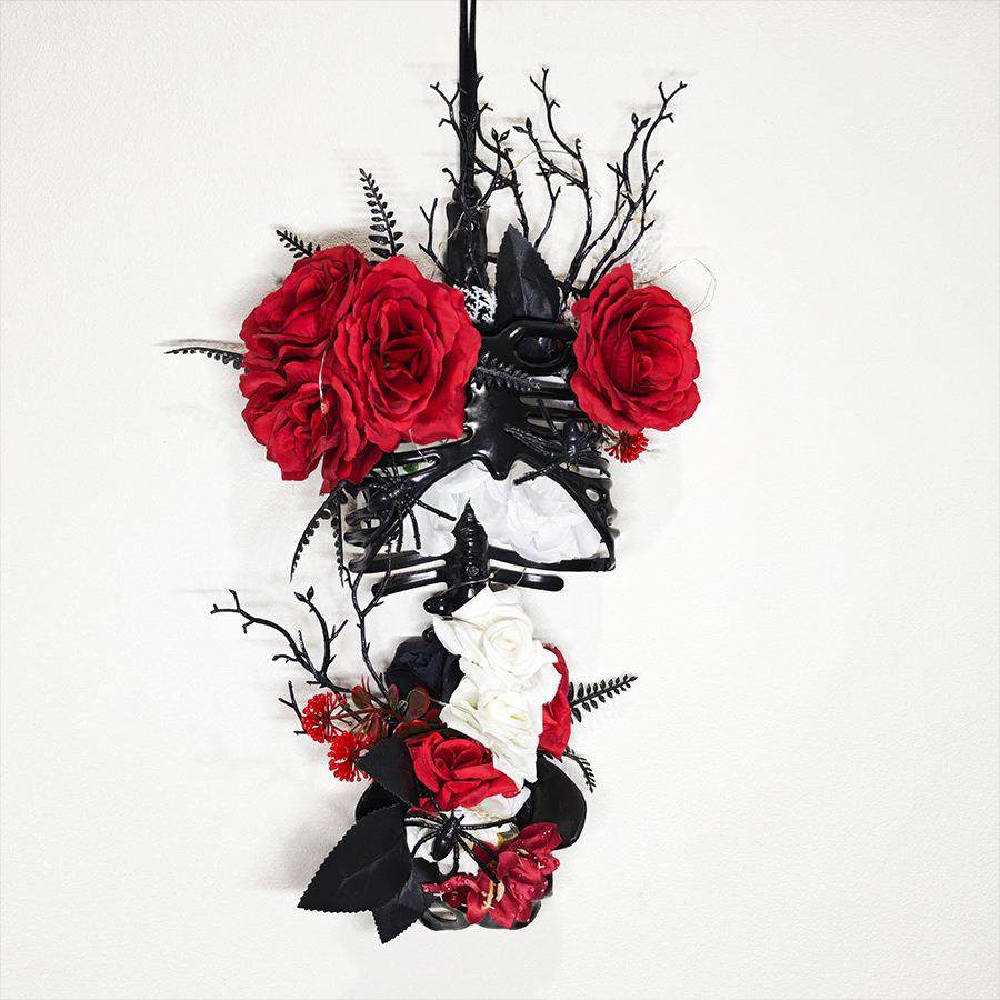 新款万圣节LED黑色骷髅挂饰花环装饰节日门挂花圈帽子,节庆用品/礼品,装扮布置套餐,淘宝优惠券,粉丝福利购,淘宝优惠卷