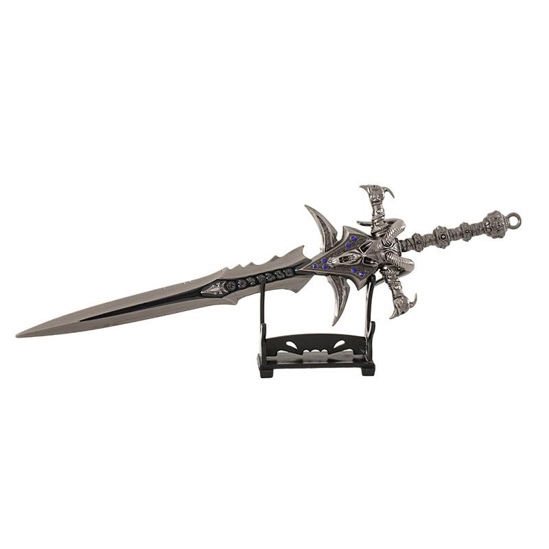 巫妖王武器模型大号霜之哀伤羊头剑合金模型金属摆件带展架30cm图片