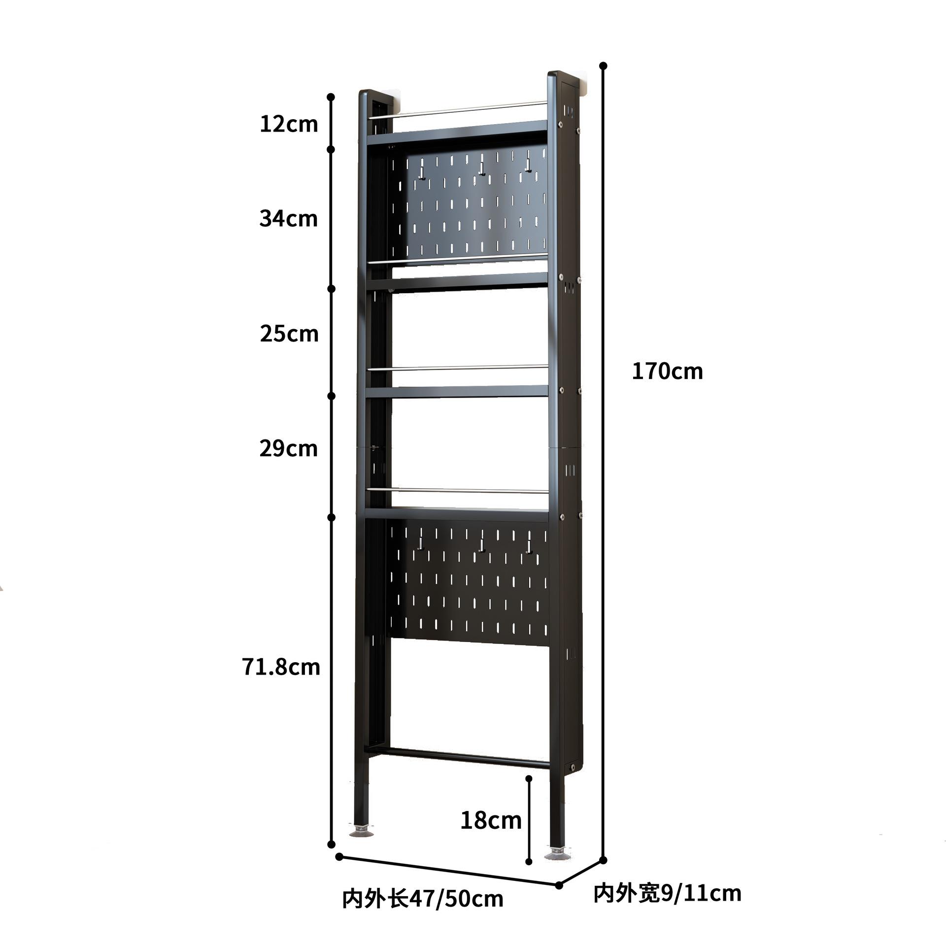 现货碳钢门后置物架多层壁挂免打孔架子厨房卫生间夹缝收纳储物架