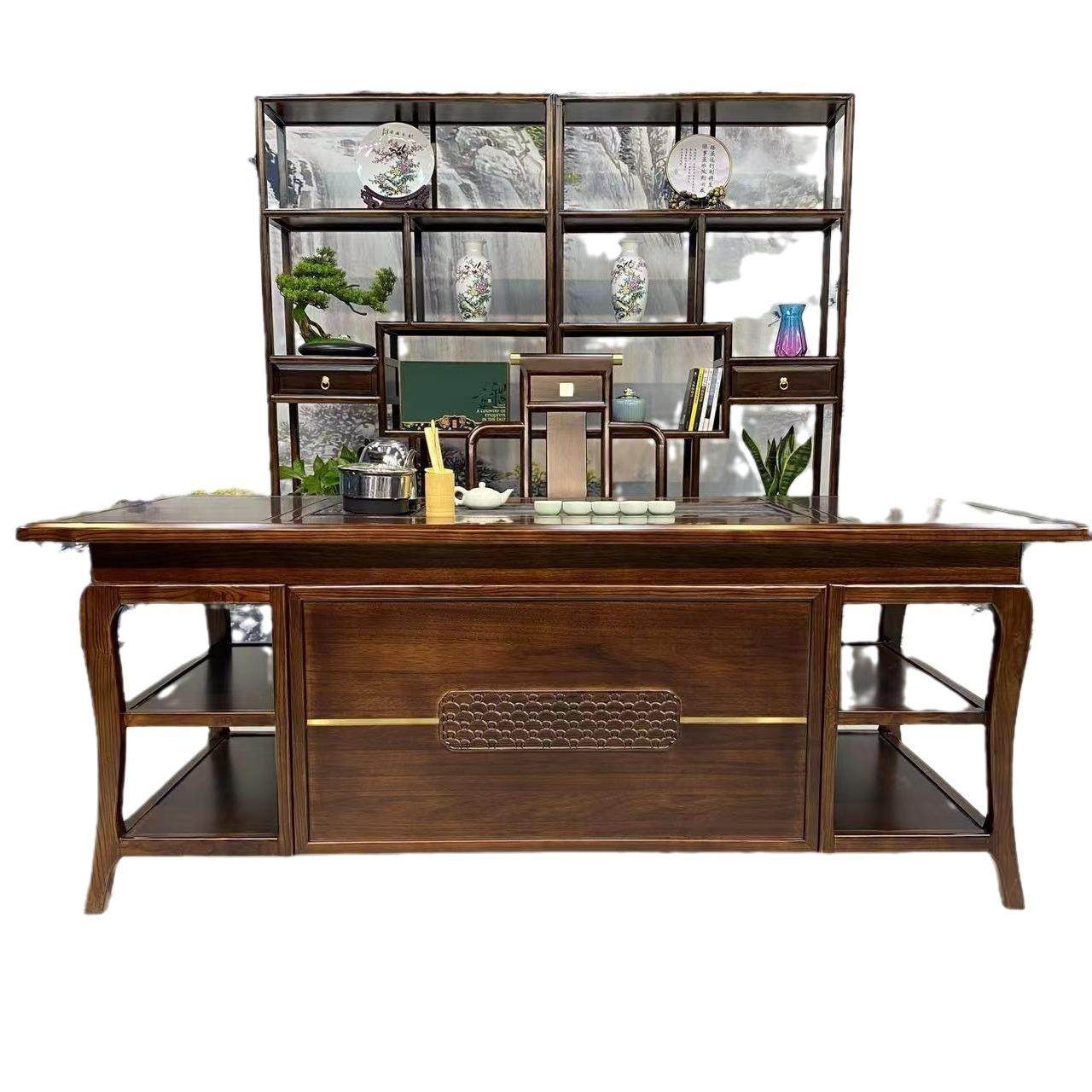 茶桌椅组合现代简约乌金木全实木高档办公家用喝茶桌茶台椅