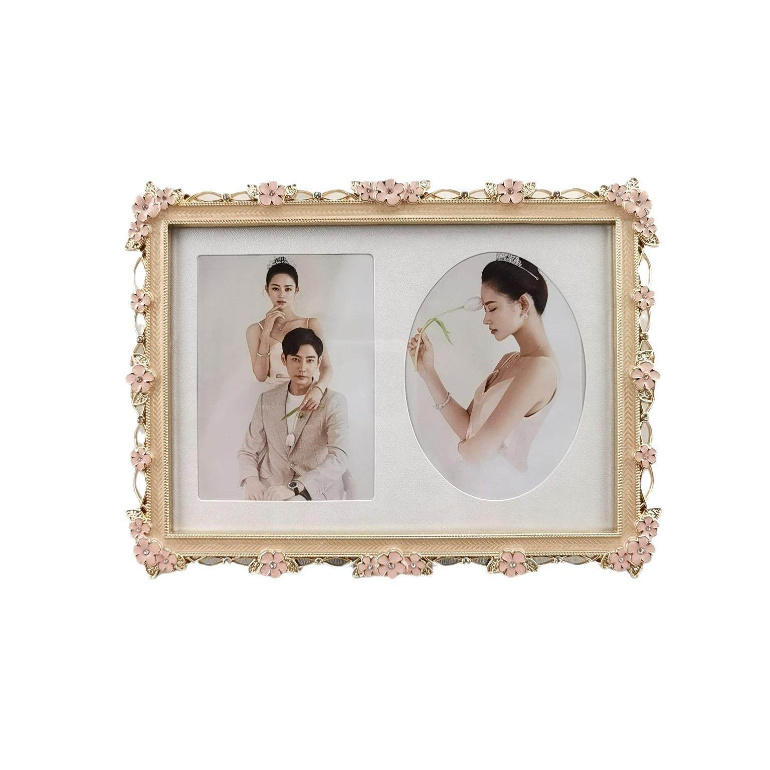 金属手工滴胶电镀碎花组合摆台花仙子相框婚纱照写真情侣摆