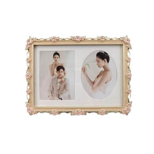 金属手工滴胶电镀碎花组合摆台花仙子相框婚纱照写真情侣摆