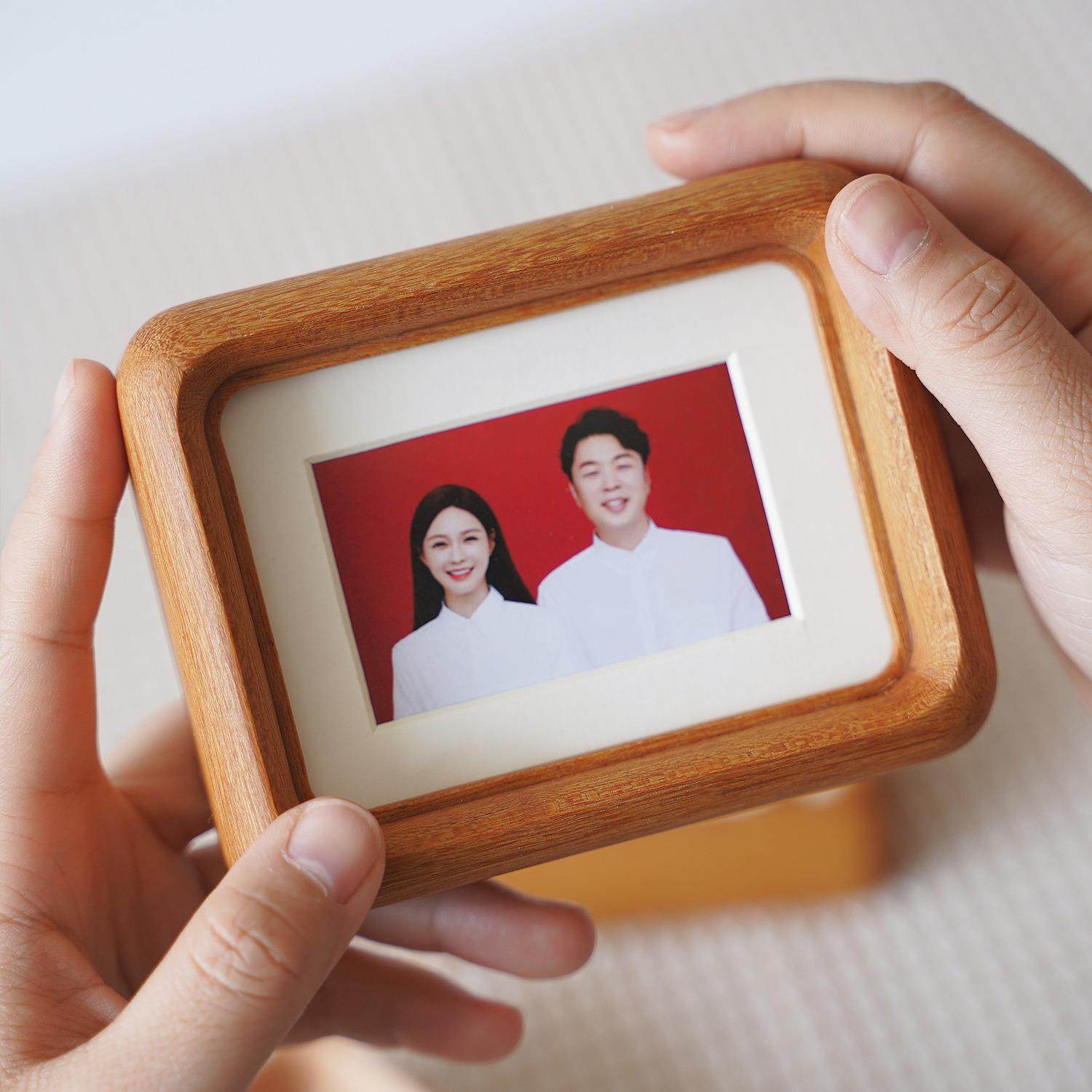迷你小摆台照片打印加装裱实木照片框4寸5寸儿童宝宝相框精致