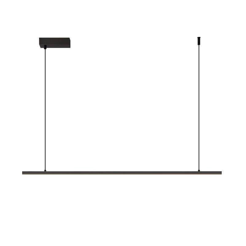 现代简约全铜极简线条吊灯无极调光灯饰北欧设计师大厅餐厅长条灯