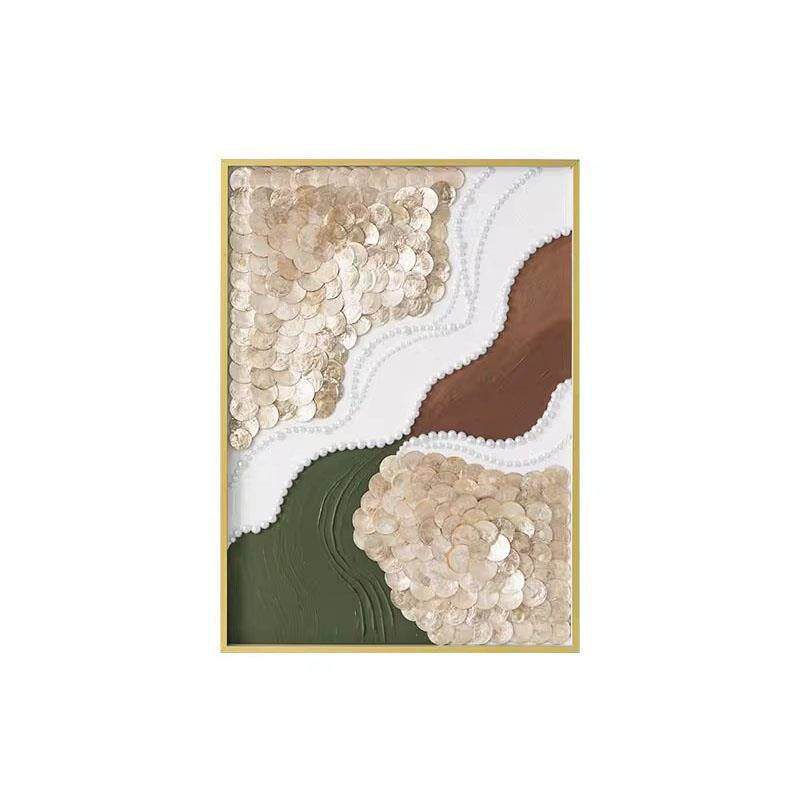 欧式仿珍珠贝壳三联客厅装饰画法式艺术餐厅卧室床头玄关喷绘挂画