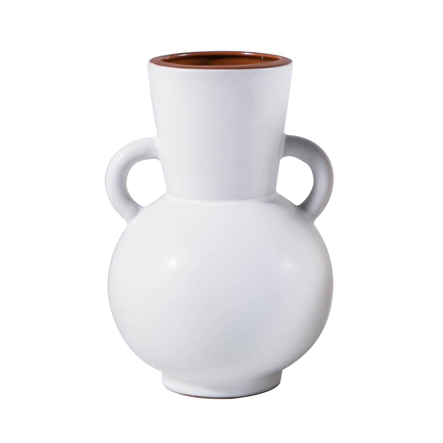 北欧插花客厅家居摆件花瓶白色双耳哑光红土花瓶,橡塑材料及制品,工业陶瓷,淘宝优惠券,粉丝福利购,淘宝优惠卷