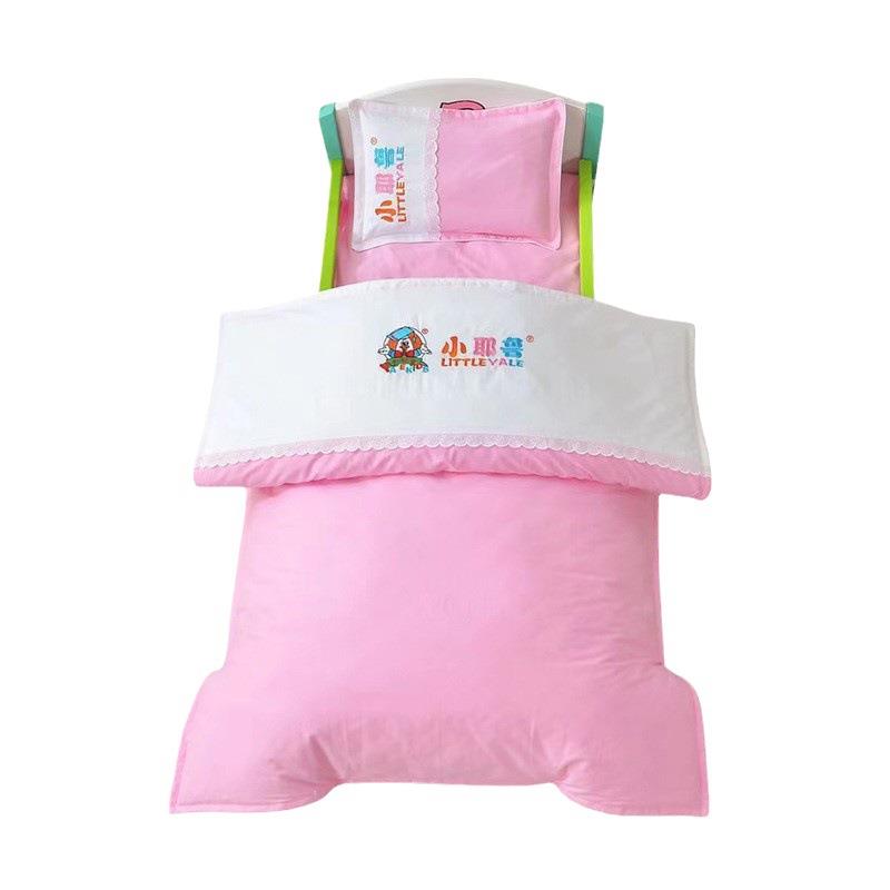 幼儿园床品拼接绣字印花棉质幼儿园床单被套枕套儿童床品三件套