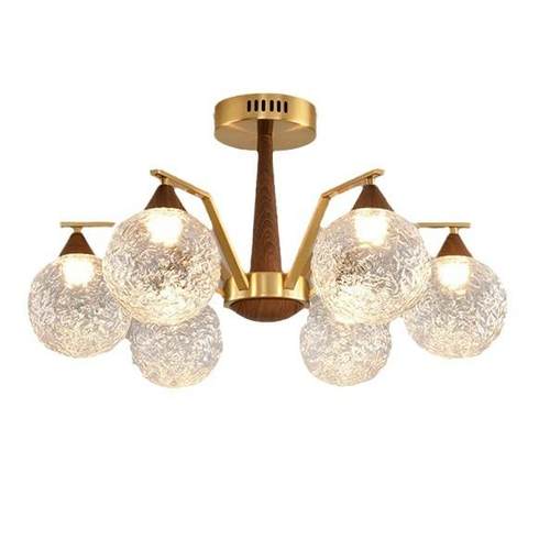 中古风客厅吊灯现代简约法式轻奢高级感个性创意玻璃灯罩护眼灯具