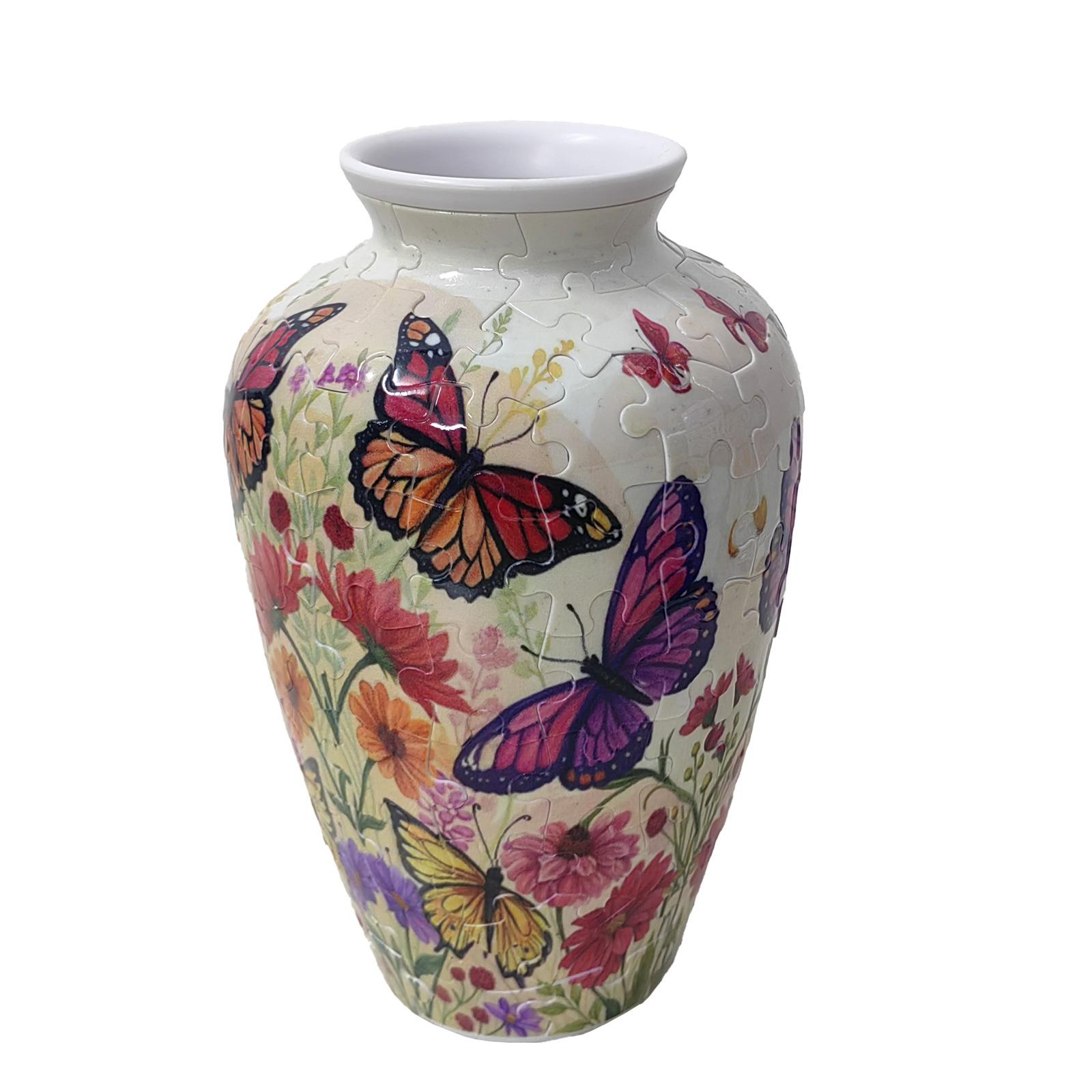 3D立体拼图花瓶积木摆件居家装饰品青花瓷花瓶客厅办公桌插花摆件图片